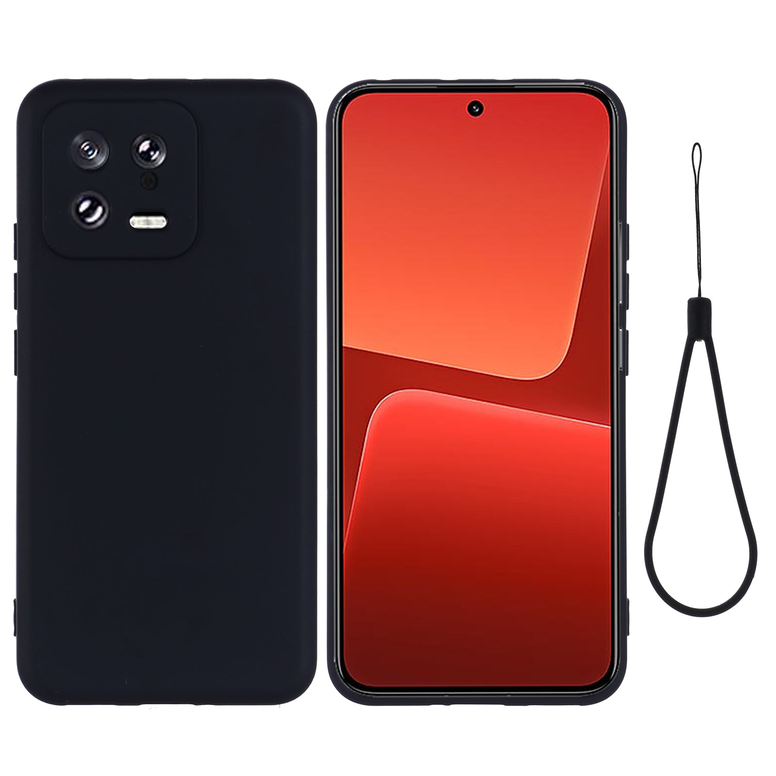 For Xiaomi 13 5G Shockproof Liquid Silicone Case Cell Phone Cover Protector with Strap For Xiaomi 13 5G Shockproof Liquid Silicone Case Cell Phone Cover Protector with Strap